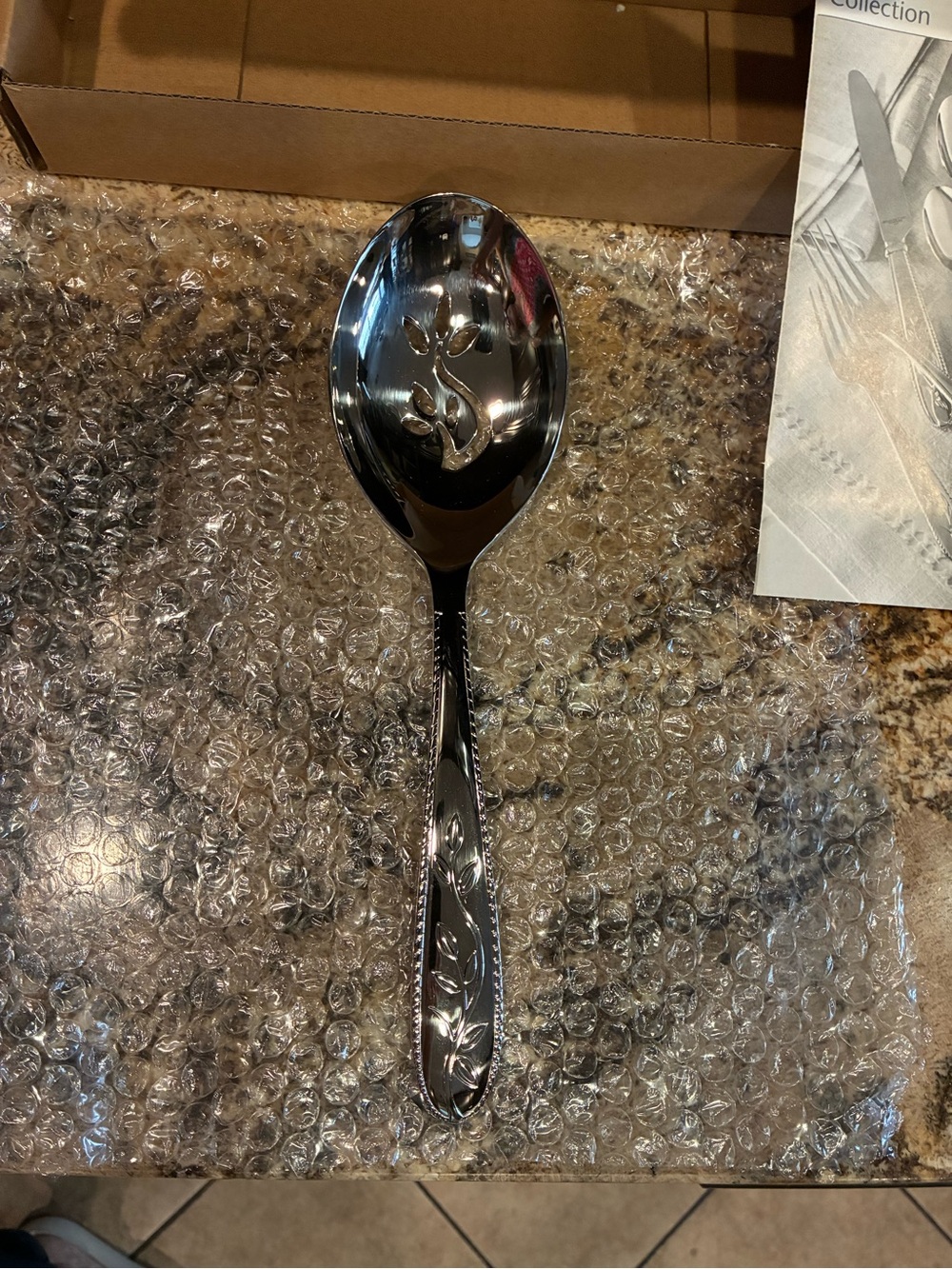 Princess House Amalia Collection Slotted Serving Spoon #3413 18/10 Stainless NIB